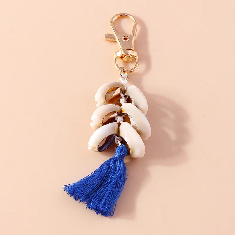 Cute Starfish Shell Keychains Summer Beach Marine Life Keyrings for Women Men Car Key Handbag Pendant Key Chains DIY Accessories