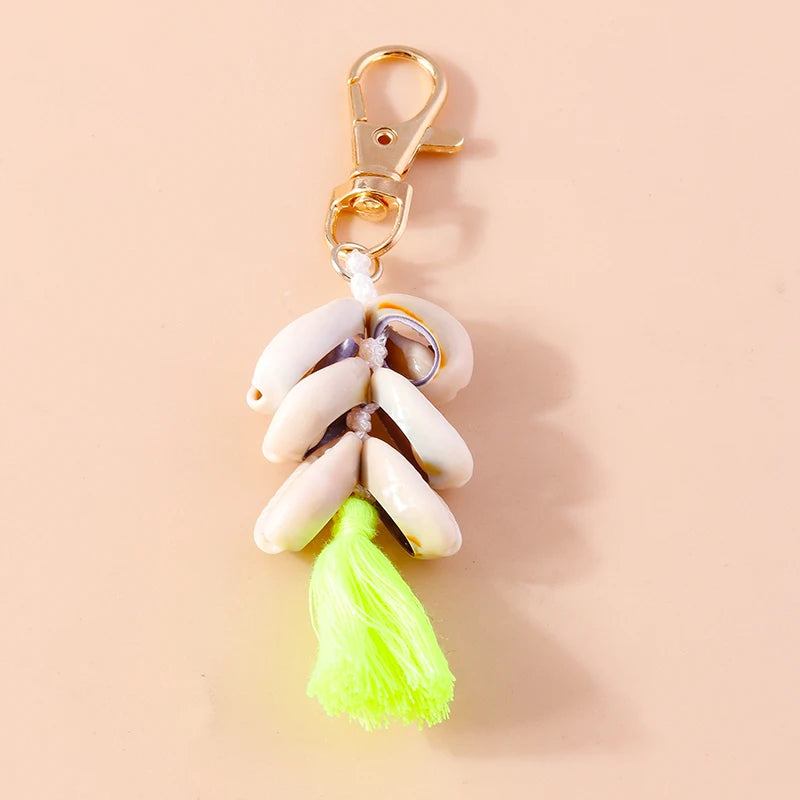 Cute Starfish Shell Keychains Summer Beach Marine Life Keyrings for Women Men Car Key Handbag Pendant Key Chains DIY Accessories