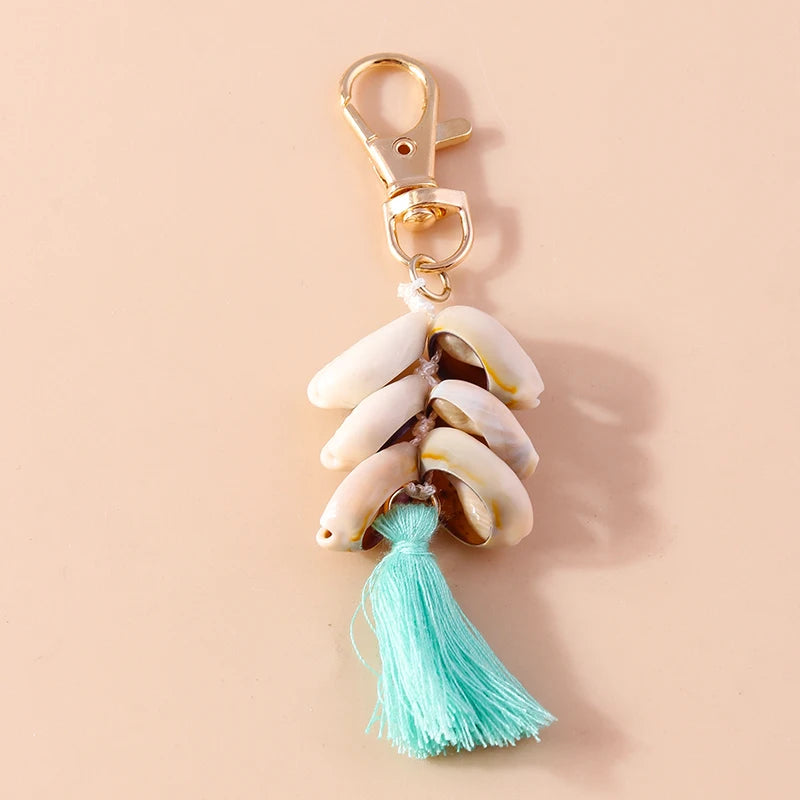 Cute Starfish Shell Keychains Summer Beach Marine Life Keyrings for Women Men Car Key Handbag Pendant Key Chains DIY Accessories